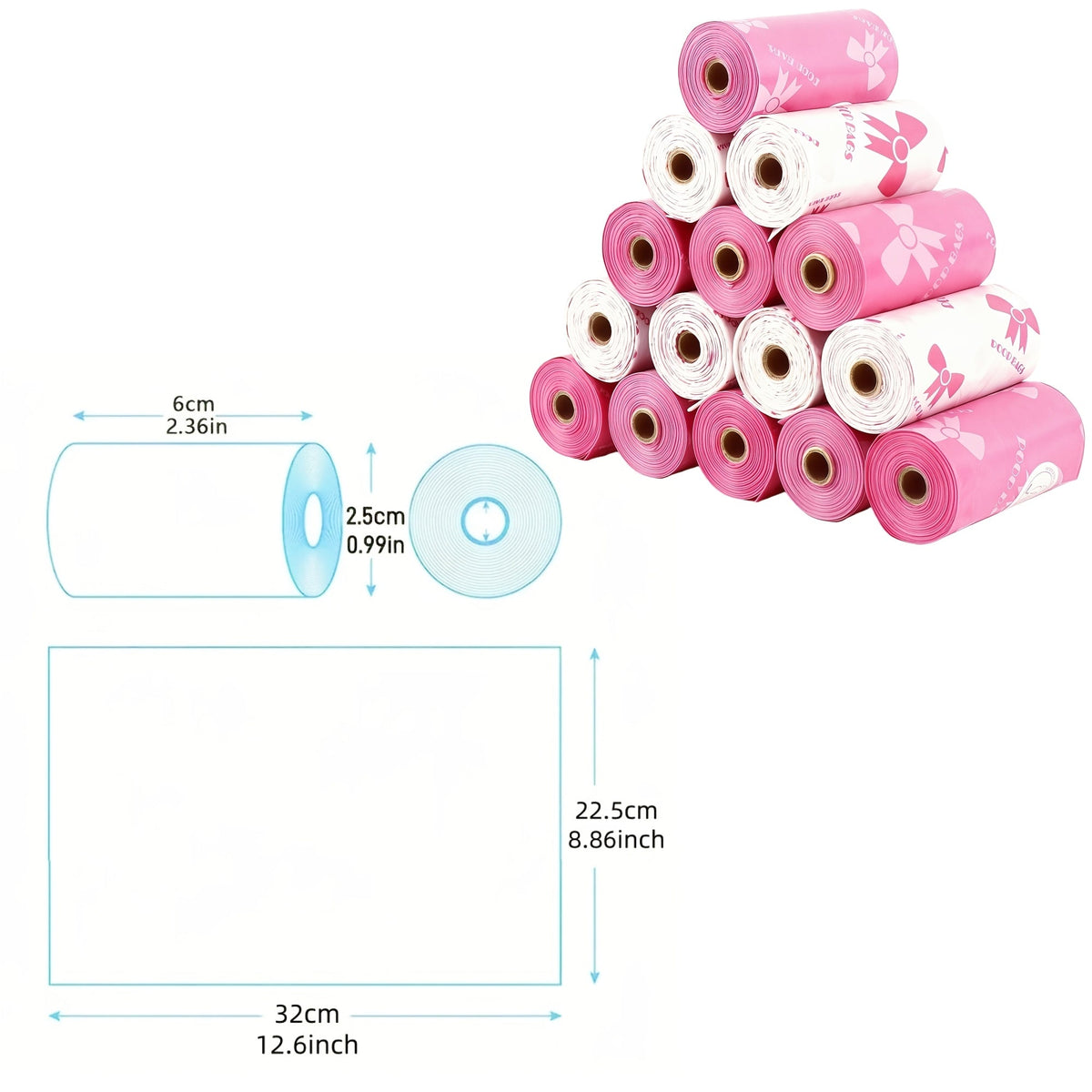 Dog Poop Bags 120 Count 8 Rolls - Ultra-Thick Leak-Proof Pet Waste Bags with Odor Control & Beautiful Pattern, Durable Dog Cleanup Bags for Large, Medium & Small Dogs, Perfect Pet Gift for Dog Lovers