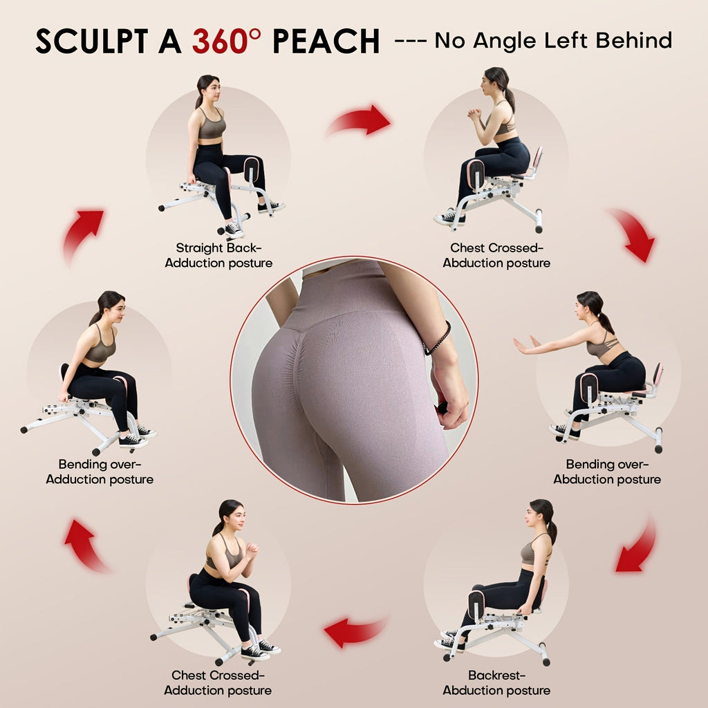 Hip Abductor Adductor Machine for Home Gym Double-Layer Resistance Adjustment Inner Outer Thigh Glute Workout System Leg Exercise Equipment