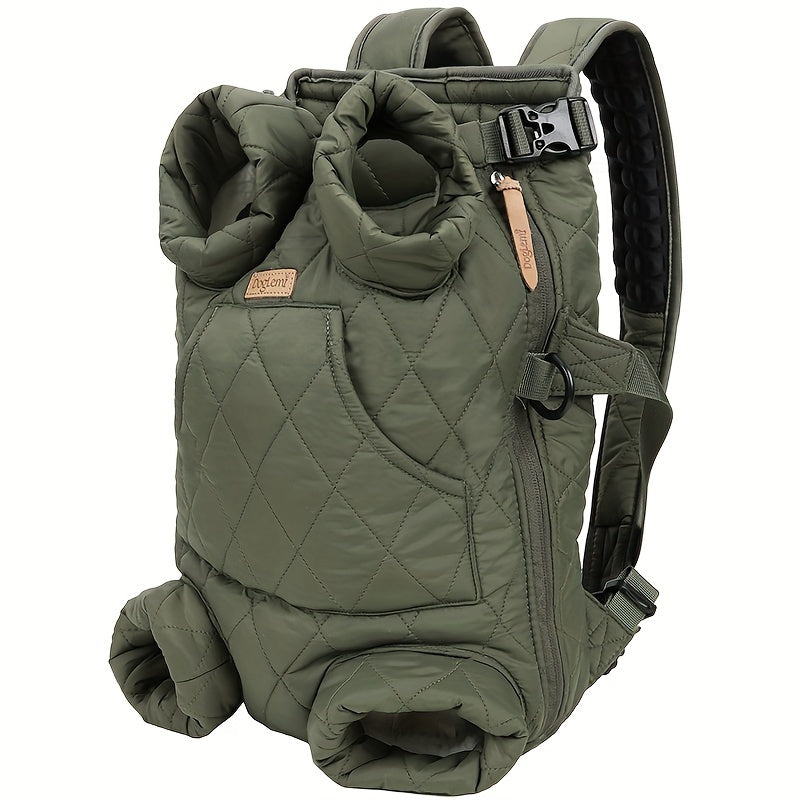 Pet Front Carrier Backpack for Small & Medium Dogs - Hands-Free Legs-Out Dog Chest Carrier, Adjustable Hiking & Cycling Dog Carrier, One Size Fits All, 5 Colors: Pink, Green, Black, Beige, Grey
