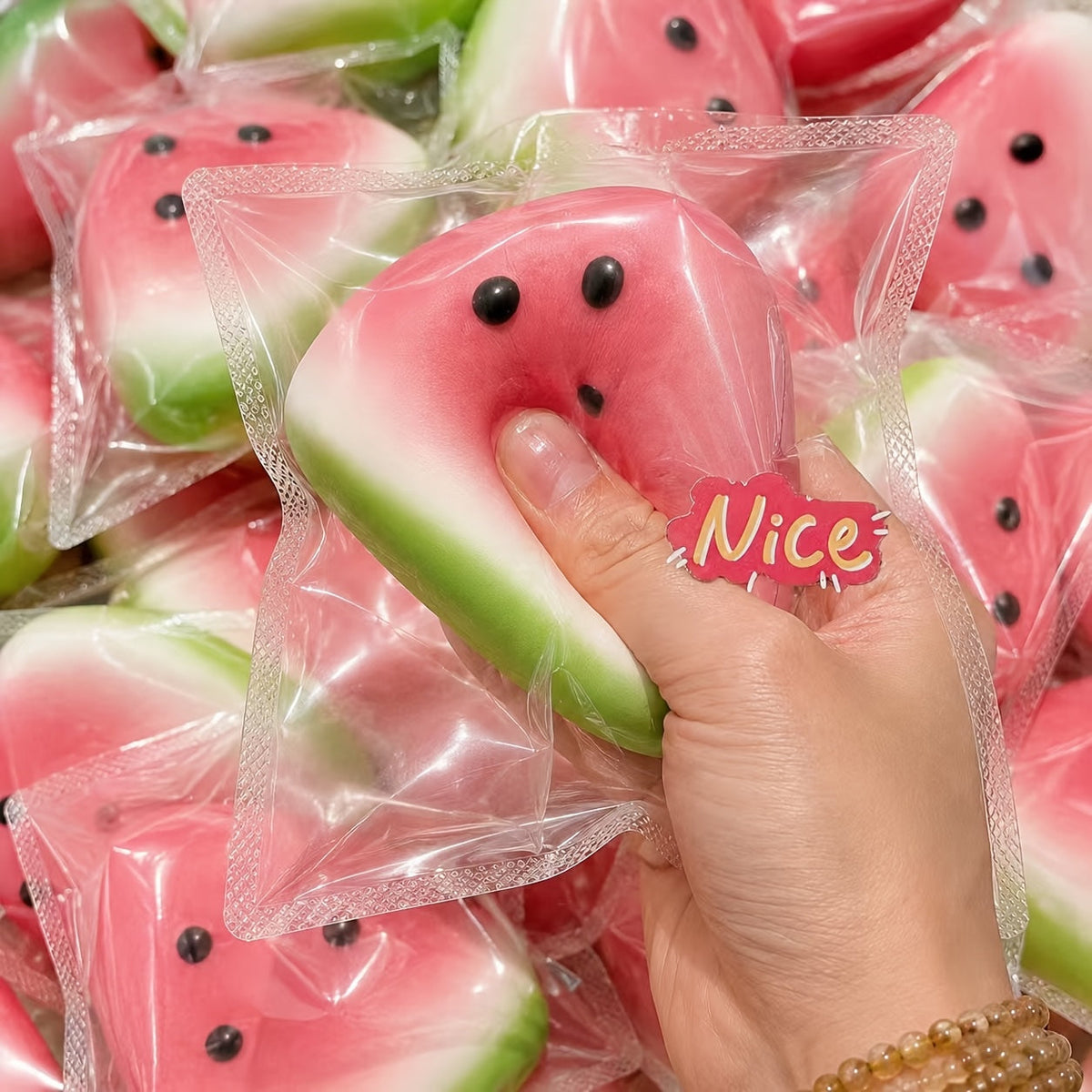 Watermelon Squeeze Toy - Soft Squishy Stress Relief Fidget Toy, Kids Party Favor & Classroom Reward - Christmas, Halloween, Easter, Eid & Thanksgiving Gift