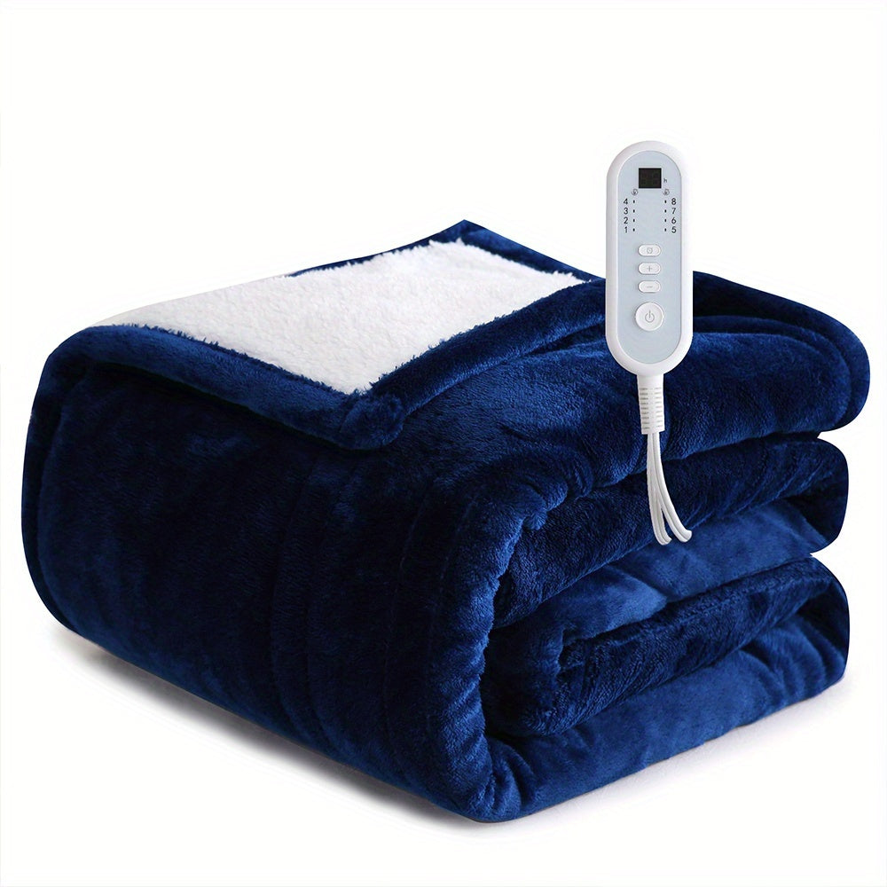 Electric Heated Blanket, Flannel, Extra Large, 8 Temperature Levels, 10-Hour Auto-Off, PTC+NTC Overheat Protection, Machine Washable – Available in Throw, Twin, Full, Queen, and King Sizes