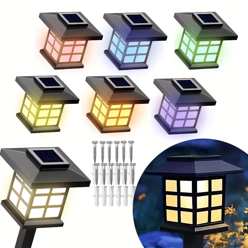 Solar Outdoor Garden Lights 6/12/24 Pack IP44 Waterproof | Warm White & Colorful LED Landscape Pathway Lights for Yard, Courtyard, Patio, Holiday Decoration – Auto On/Off