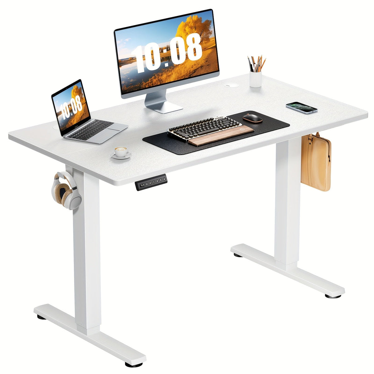 Electric Standing Desk, Height Adjustable 40 48 55 63 Inch – Sit-Stand Desk with Memory Controller & Anti-Collision, Ergonomic Home Office Gaming Workstation, Multiple Colors & Sizes