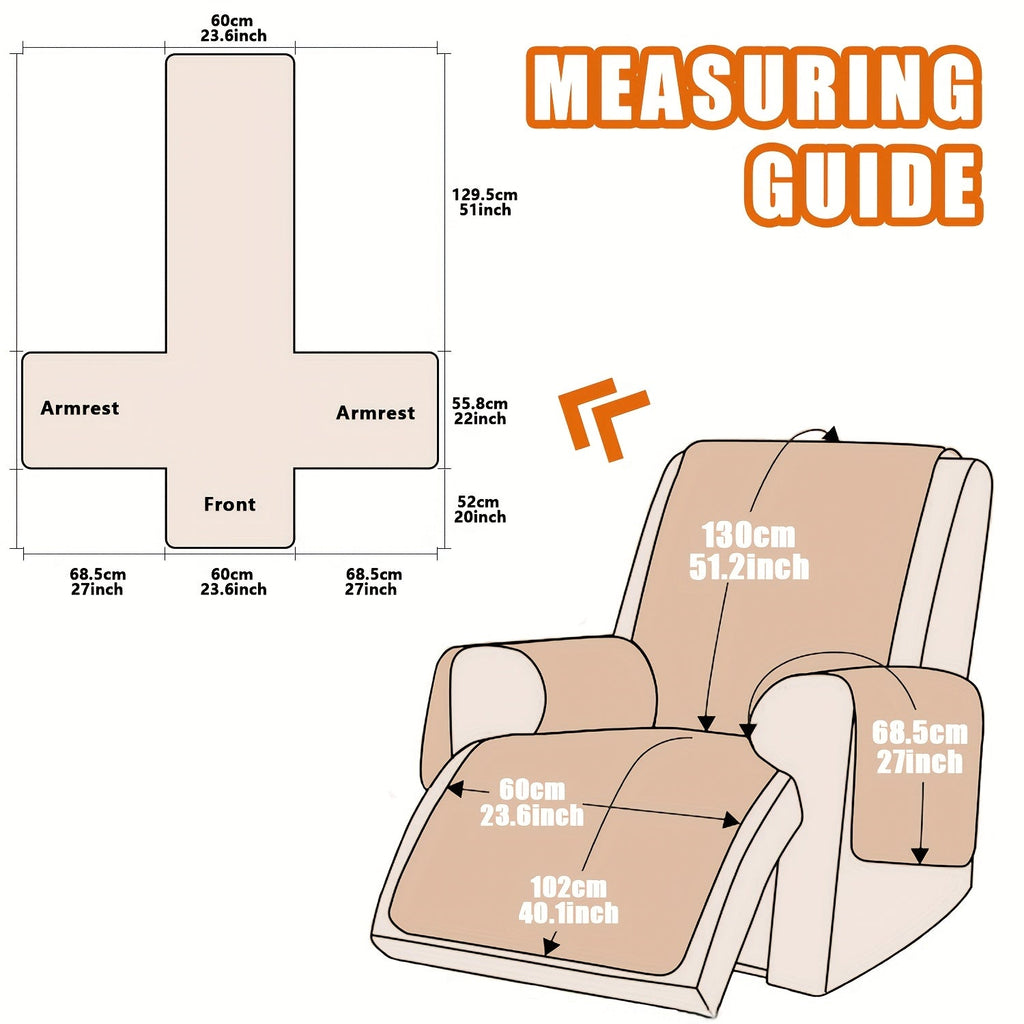 Waterproof Recliner Slipcover with Side Pockets, Anti-Slip Straps, 4-Layer Quilted Fabric, Pet & Kid Proof, Machine Washable Recliner Chair Protector – 11 Colors