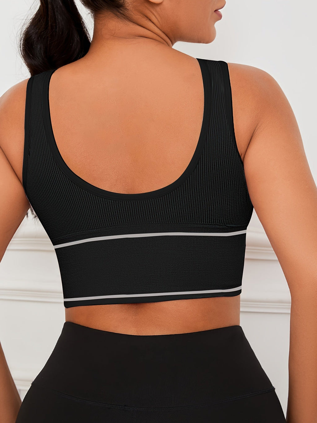 5pcs Wireless Sports Bra Set – Full Coverage High Elasticity Nylon Bra for Yoga, Running, and Gym, Breathable and Machine Washable, Mixed Colors, DANSHEER Print, Women's Activewear Bra Pack