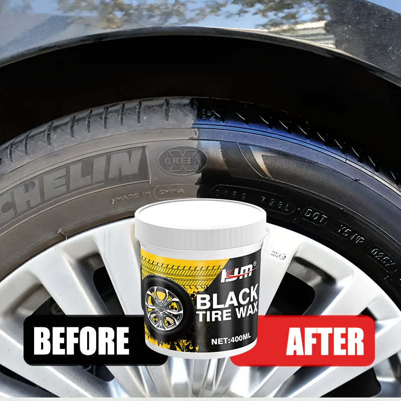 Car Plastic & Rubber Repair Cream All-in-One Trim Restorer Scratch Remover Tire Shine Wax, Anti-Cracking Anti-Aging Formula for Interior & Exterior Car Detailing, Includes Sponge