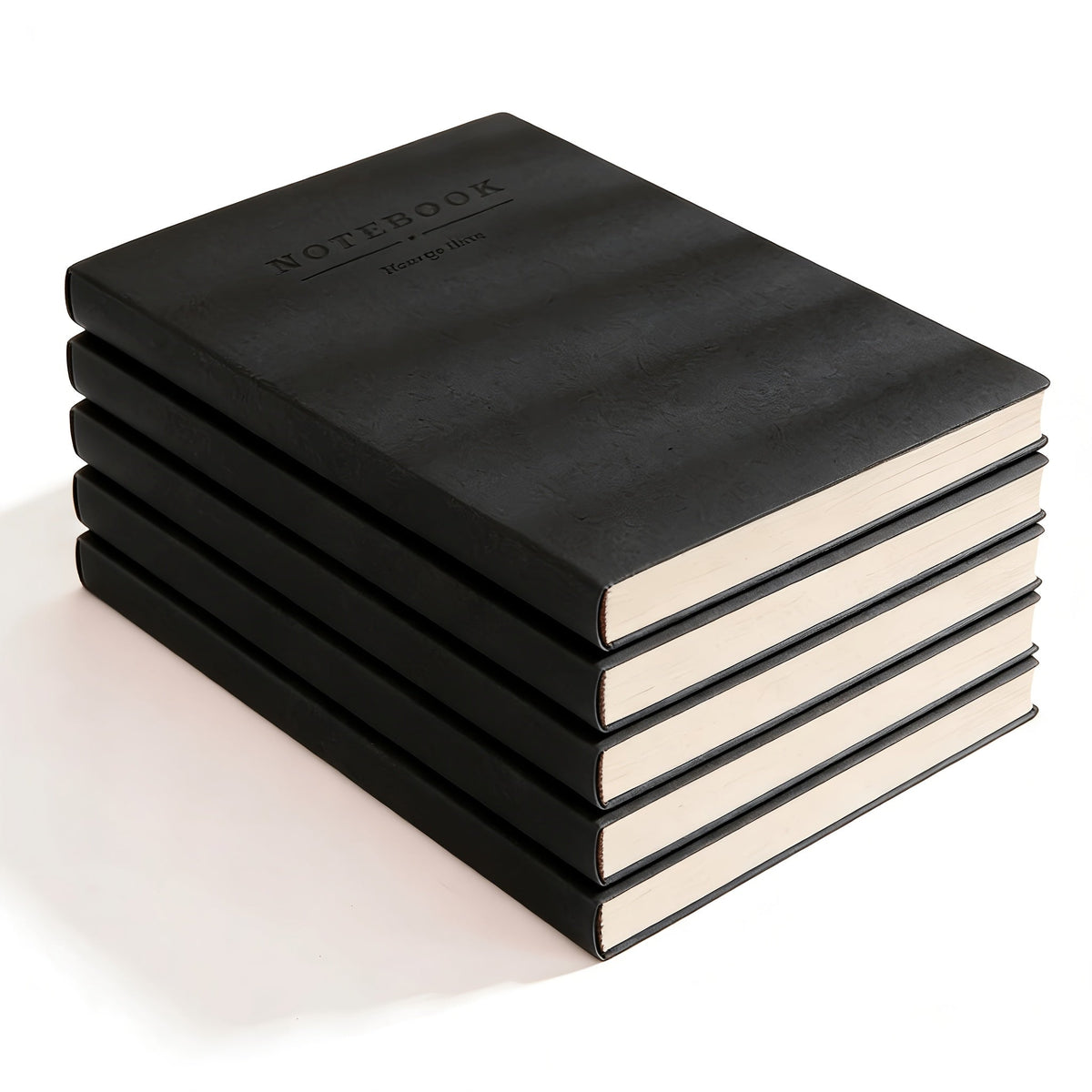 Soft Faux Leather Notebook 5-Pack Set, Square Ruled, Soft Cover with Bookmark, Extra Thick Pages for Business Meetings, School, Academic Writing – 7 Colors