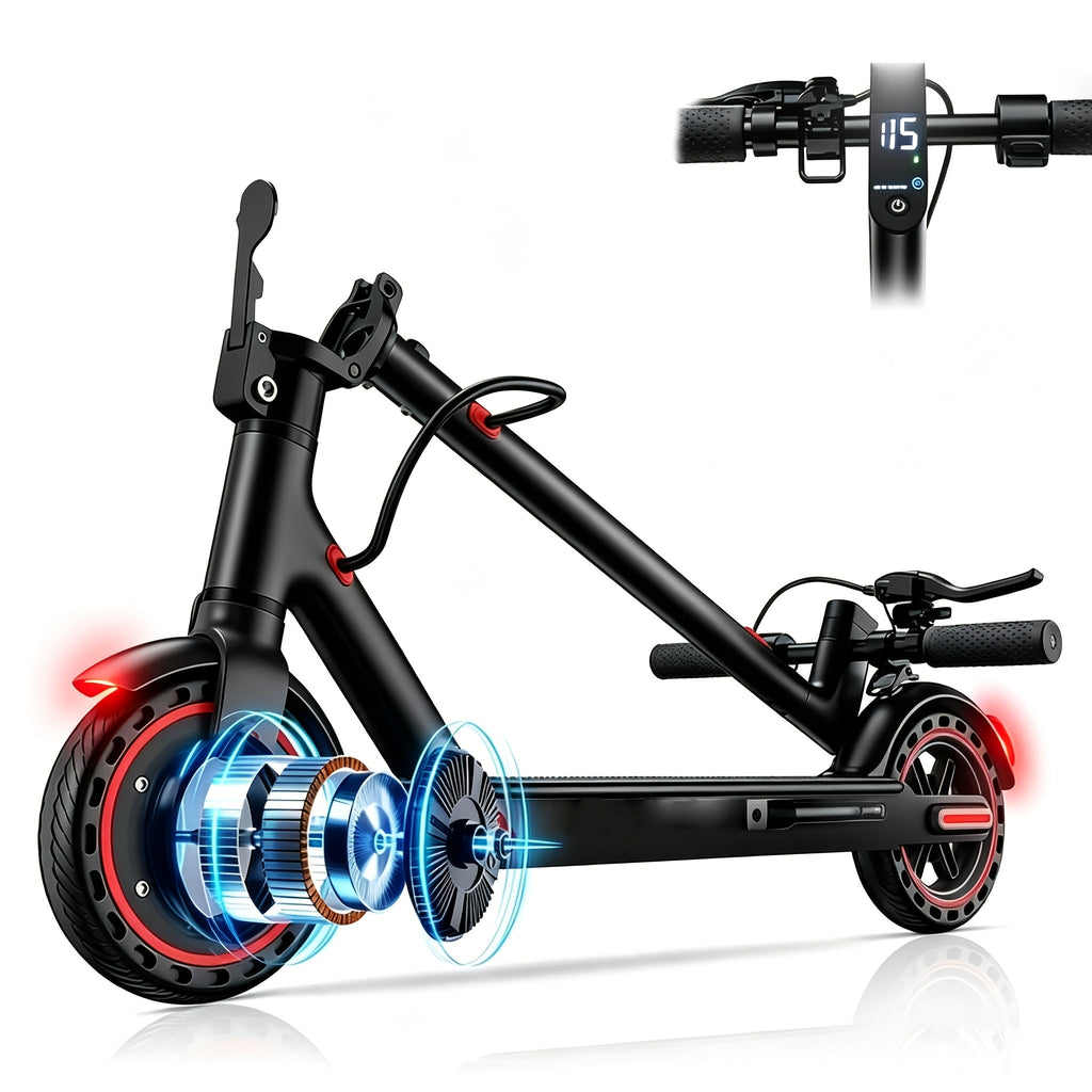Foldable Electric Scooter for Adults 350W Motor 21-Mile Range App-Enabled 8.5-Inch Tires 3-Speed Modes LED Display Rear Brake Portable Urban Commuter E-Scooter Black