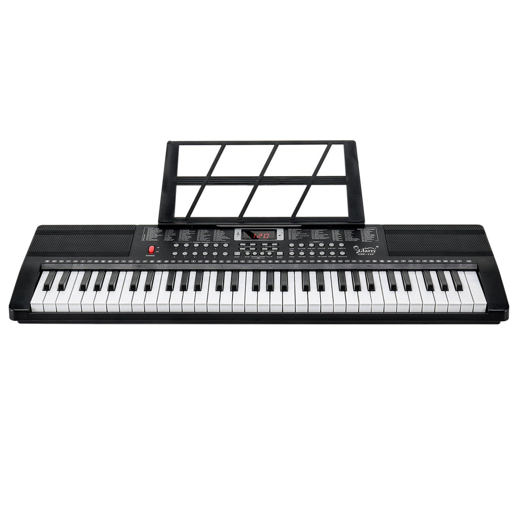 61-Key Beginner Keyboard Piano Starter Kit with Stand Bench Microphone Music Rest Built-in Speakers 200 Timbres 200 Rhythms LED Display for Kids Adults