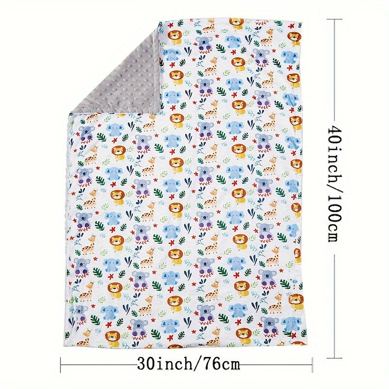 Soft Minky Baby Blanket Double Layer Plush 30x40 Inches for Boys Girls – Dotted Backing Toddler Blanket Shower Gift