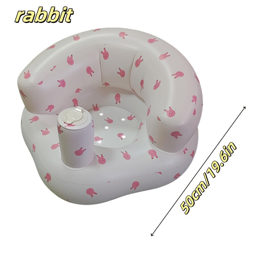 Cartoon Inflatable Baby Floor Seat Built-In Air Pump Portable Toddler Chair Indoor Outdoor Beach Sofa for 3-36 Months – Bear & Dinosaur