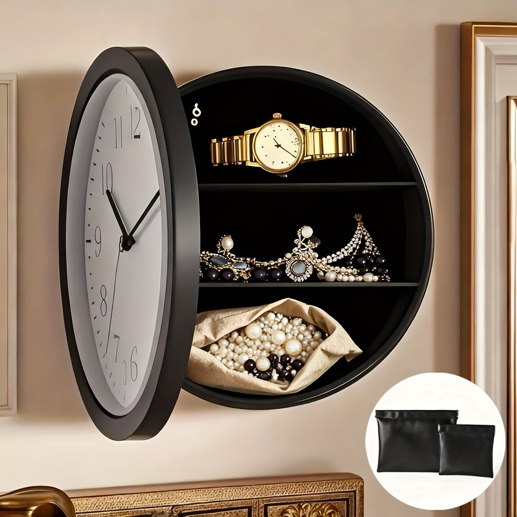 Wall-Mounted Diversion Safe Clock Hidden Secret Storage for Cash, Coins, and Valuables - Home/Office Security Vault, Concealed Safe, Sturdy and Durable