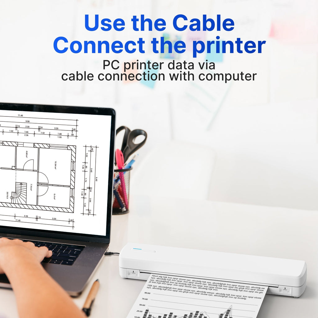 Portable Wireless A4 Thermal Printer – Inkless Compact Travel Printer for iPhone, Android, and Laptop – Supports Folded Paper, Roll Paper, and Tattoo Transfer Paper – Ideal for Home, Office, and School