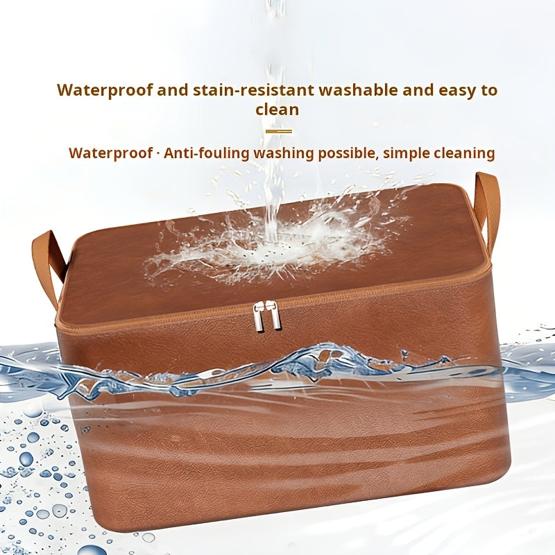 Travel Storage Bag Large Capacity Oil Waxed Packing Organizer Moisture-Proof Wear-Resistant Reinforced Handles for Clothes Quilts Blankets