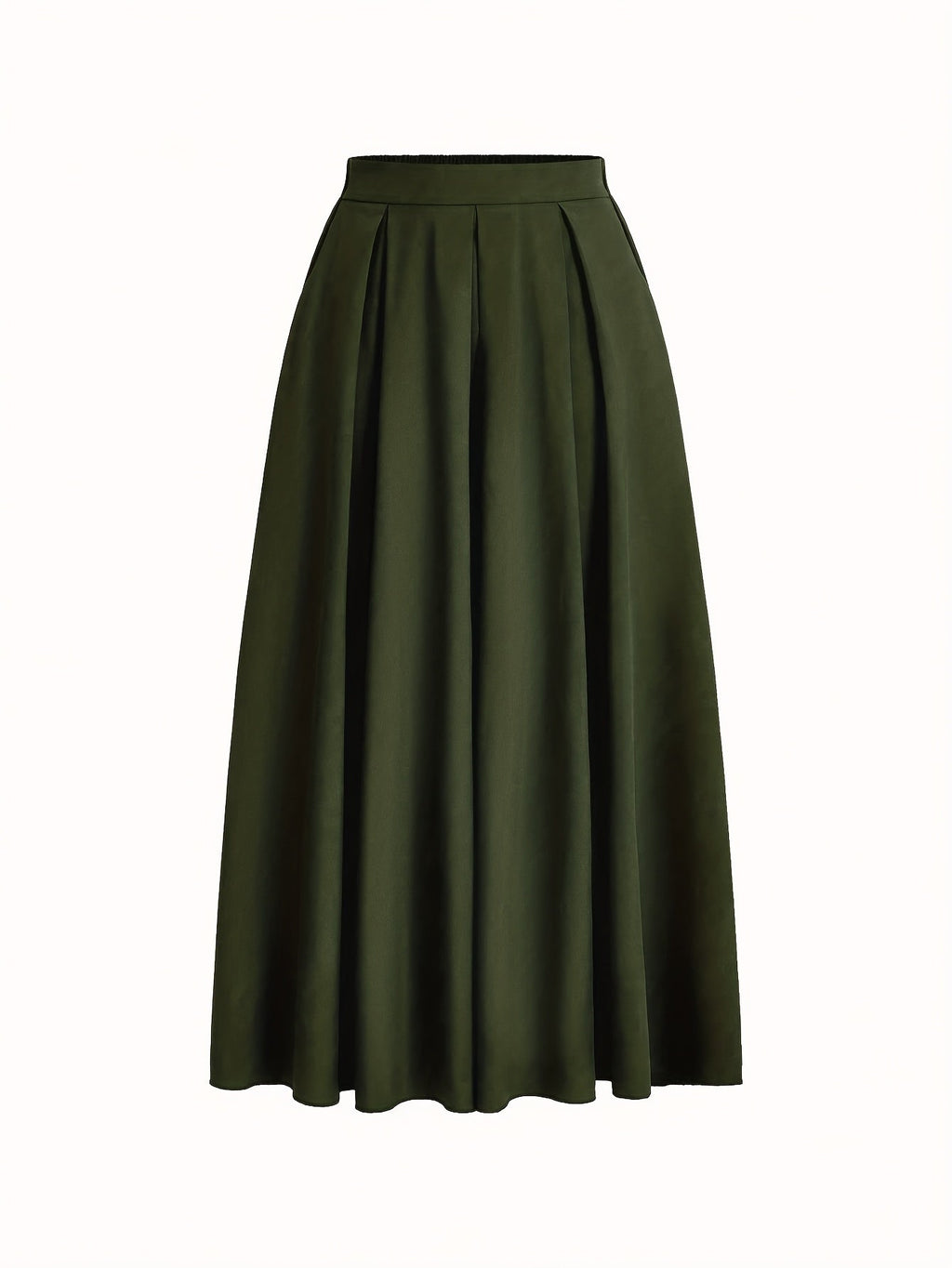 Women's High-Waisted A-Line Maxi Skirt, Solid Color Flowy Elegant Long Skirt, 97% Polyester Stretch Casual All-Season Skirt, XS-XXL