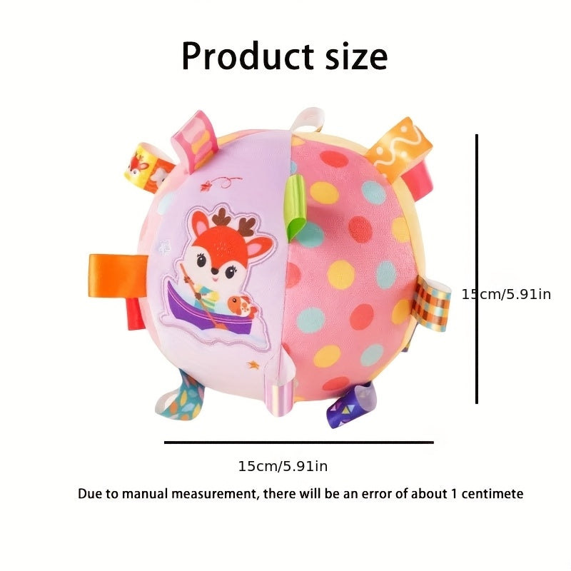 Baby Grasp Ball Rattle Toy for Newborns, Soft Animal Sensory Shaker for Infant Hand Grasp Training & Early Learning, Cute Animal Designs for Boys & Girls 0-12 Months, Baby Shower Gift