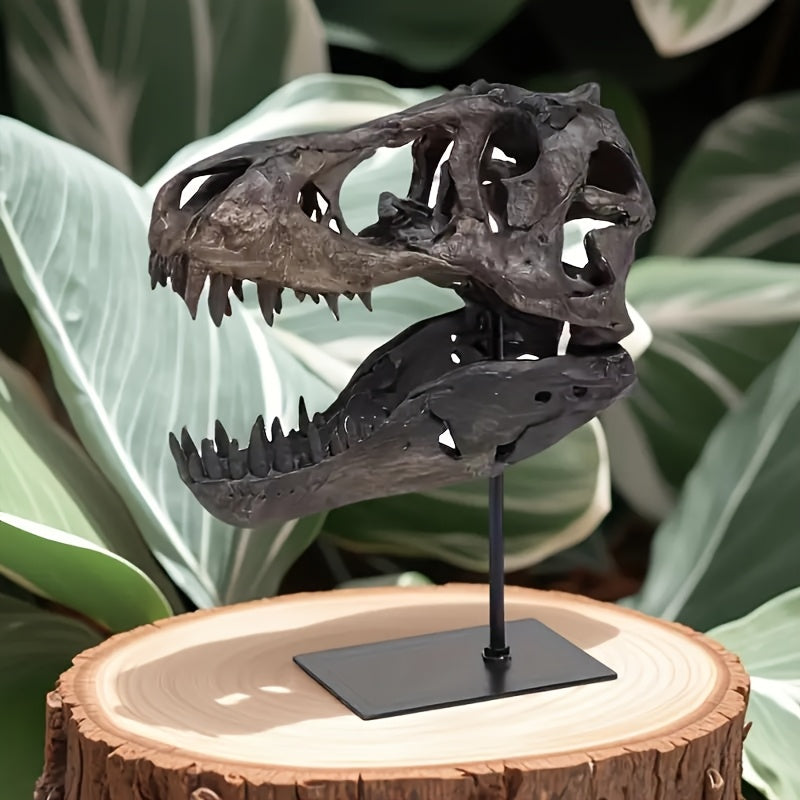 T-Rex Skull Replica Handcrafted Resin Dinosaur Skeleton Model, Realistic Detailed Textures, Indoor Outdoor Home Office Desk Decor, Durable No-Electricity Display, Gift for Dinosaur Enthusiasts