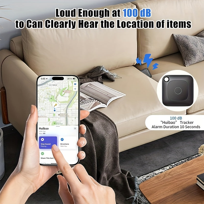 WeTag Smart Bluetooth Item Tracker 1.43" Mini GPS Finder for Keys, Wallets, Luggage, Cars, and Bags – High Decibel Alarm, App Control – 1/2/4/8 Pack – Gift for Travelers