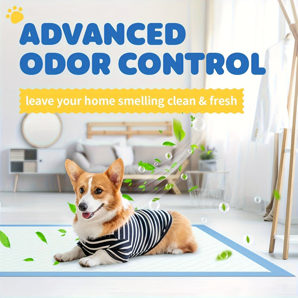 Ultra Absorbent Dog Potty Pads – 300% Thicker Leak-Proof Backing, 28"x34" & 24"x24" Sizes, 50-200 Pads Bulk Pack, for Home, Travel & Camping, Ideal for Active Dogs & Puppies
