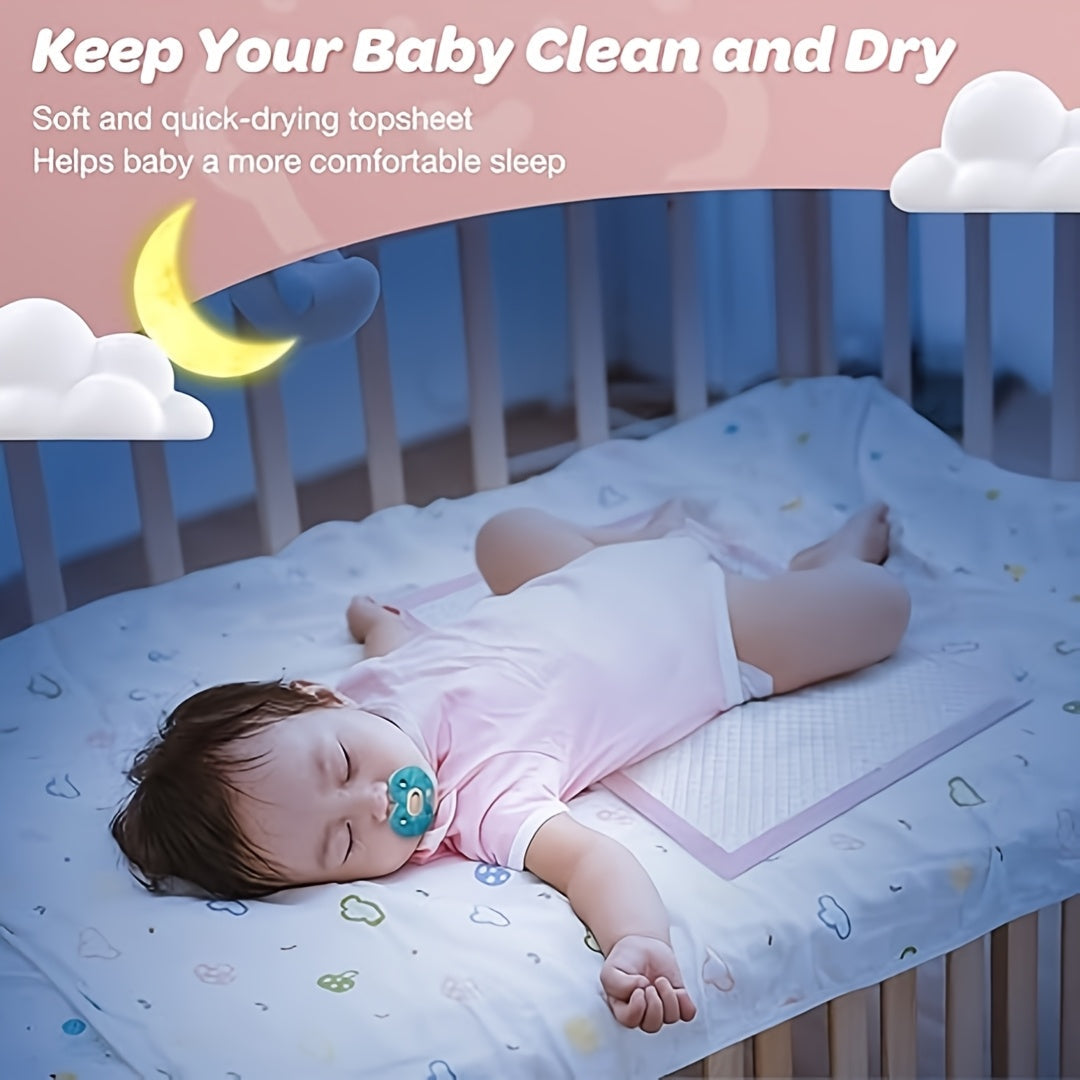 Disposable Diaper Changing Pads 100-Pack, 13x17 Inch Breathable Portable Changing Mat for Newborns, Super Absorbent Soft Waterproof Changing Pad Liners for Home & Travel