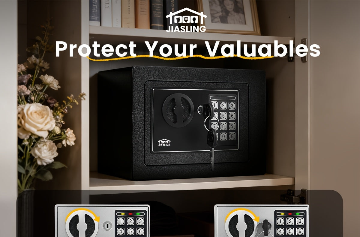 Fireproof Home Safe with Digital Keypad, Keys & Passcode Lock – Includes Fireproof Money Bag, Sensor Light & Adjustable Shelf for Home, Office, Business, Money & Valuables
