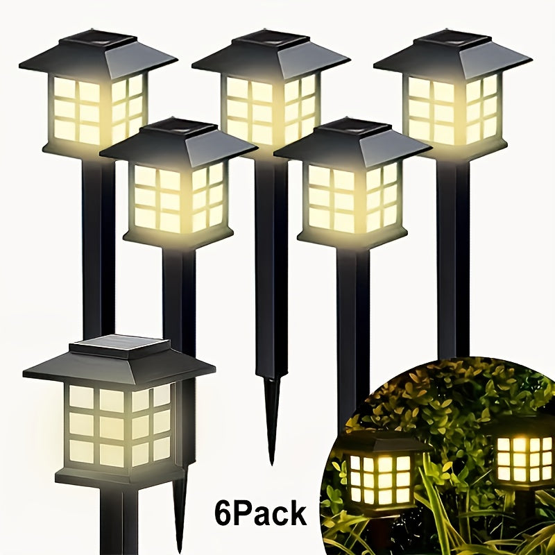 Solar Outdoor Lights Waterproof LED Landscape Garden Path Lights – Warm White, Auto On/Off, 6-Pack/24-Pack for Footpaths, Driveways, Courtyards, Lawns, Holiday, Christmas, and Halloween Decoration