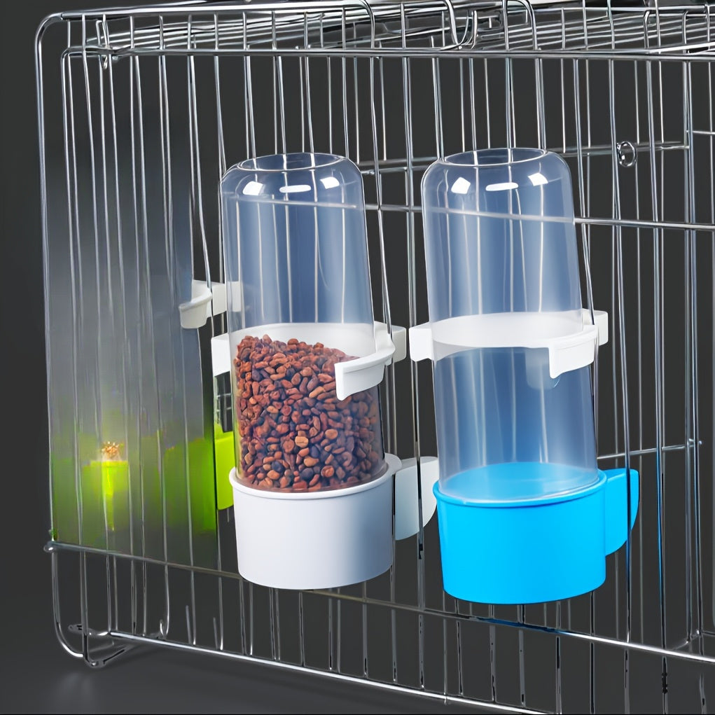 Automatic Bird Water Dispenser & Feeder, Transparent Durable PP Bottle for Parrots, Finches, Cockatiels, and Budgies – Battery-Free Gravity-Fed Cage Waterer, 2/4pcs