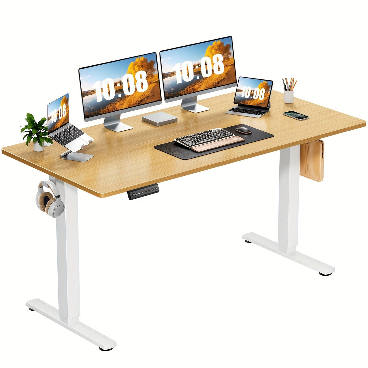 Electric Standing Desk, Height Adjustable 40 48 55 63 Inch – Sit-Stand Desk with Memory Controller & Anti-Collision, Ergonomic Home Office Gaming Workstation, Multiple Colors & Sizes