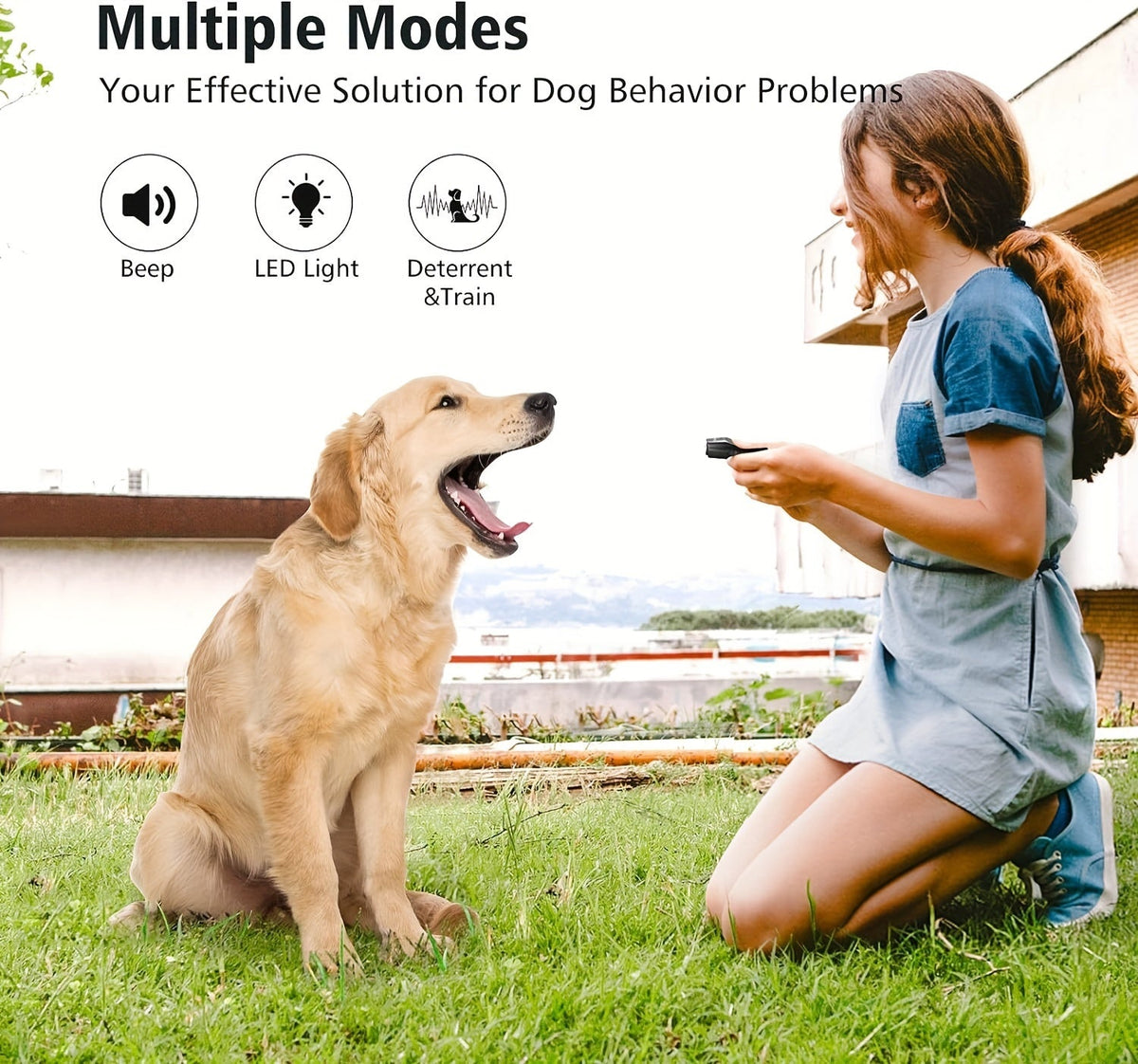 Ultrasonic Anti-Barking Device 3-in-1 Dog Bark Control - 3-Frequency Sonic Dog Trainer with LED Light and Wrist Strap, 16.4Ft Range Rechargeable Bark Deterrent for Indoor and Outdoor Use