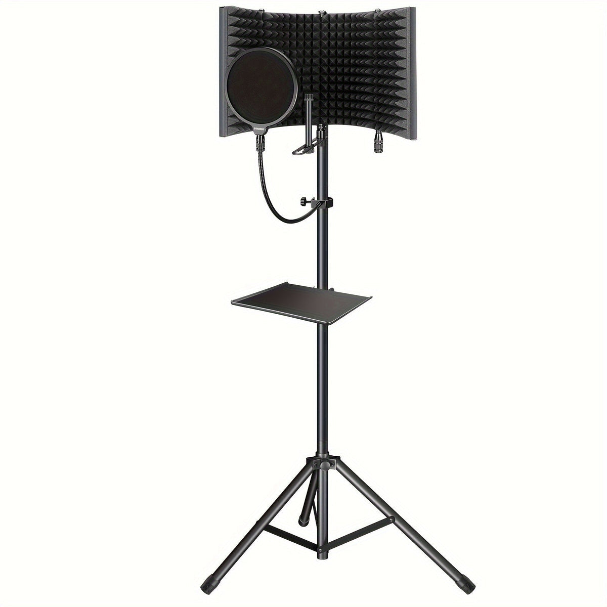Studio Recording Microphone Isolation Shield with Pop Filter AO-504 + 109PRO Condenser Mic High-Density Acoustic Foam for Vocal Recording Home Studio & Podcasting