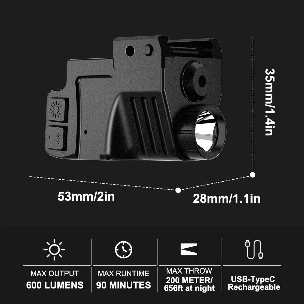 USB-C Rechargeable Laser Sight for Picatinny Rail – Green & Red Laser Dot Sight with Tactical Flashlight Combo, Vibration-Resistant, Quick Adjust, for Handguns, Rifles, Hunting, and Competition
