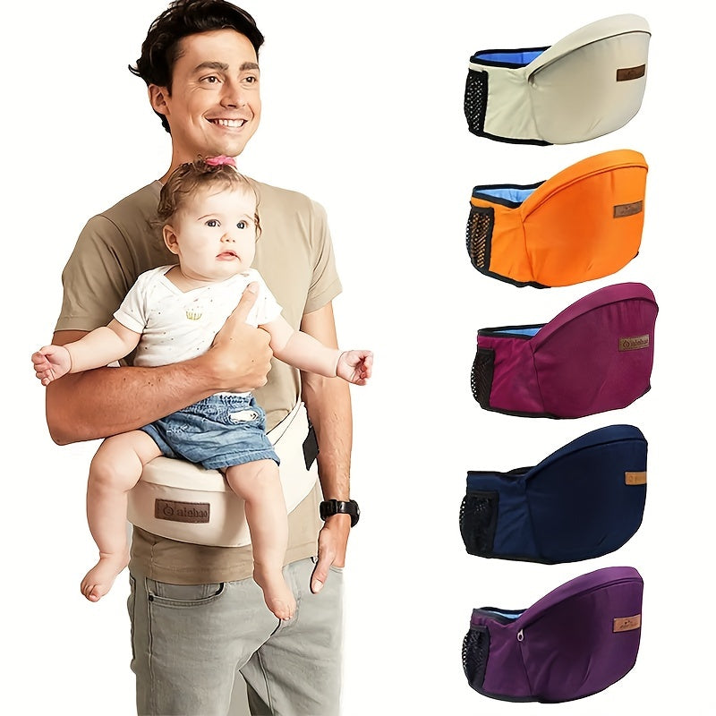 Baby Hip Seat Carrier & Waist Stool, Ergonomic 45-Degree Slope Hands-Free Baby Seat for Outings & Daily Use, 7 Colors Including Orange Navy Black & Grey