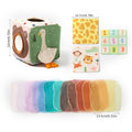 Duck-Shaped Baby Sensory Tissue Box Toy, Non-Tearable Fabric Pull Tissue for Infant Finger Exercise & Early Education, Montessori Soothing Toy for Newborns 0-12 Months, Mixed Colors
