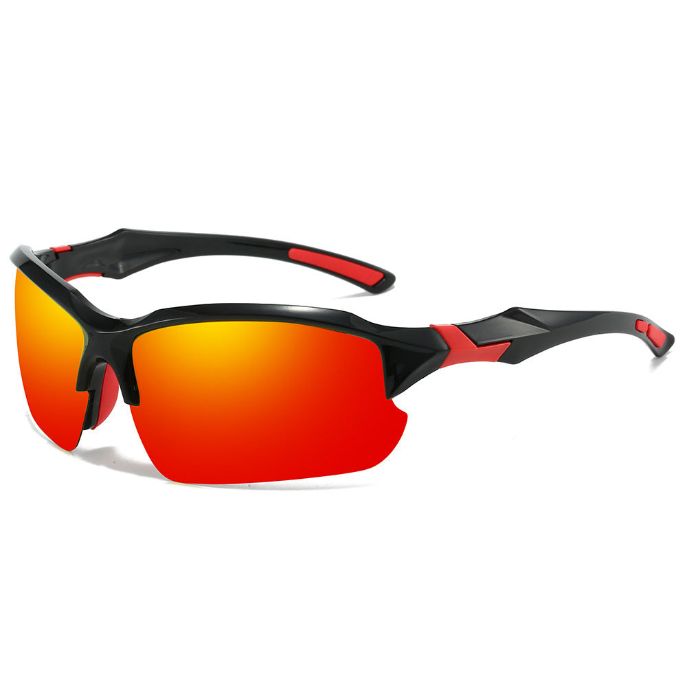 Men's Half-Frame Polarized Sports Sunglasses with UV400 Protection, Lightweight Goggles for Skiing, Driving, Running, Fishing, and Outdoor Activities, 3-Pack or 10-Pack