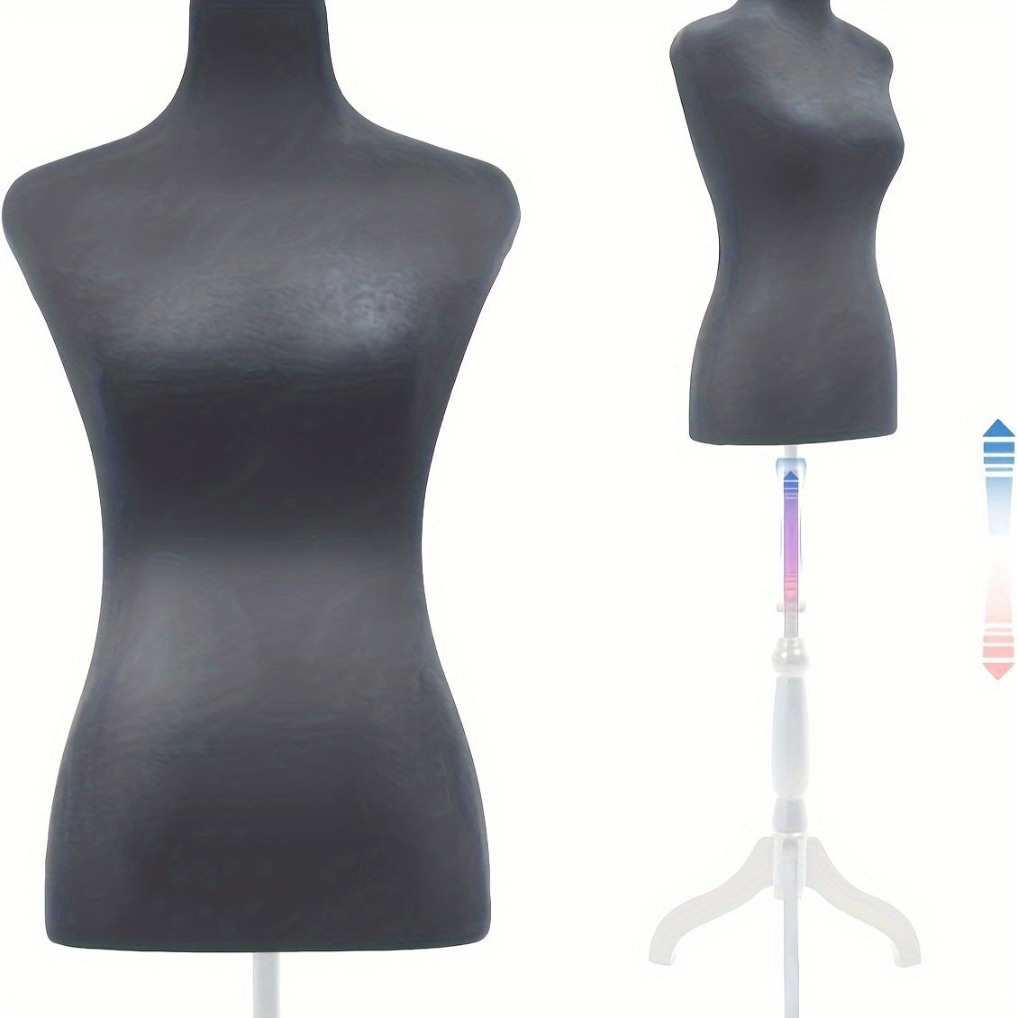 Dress Form Mannequin Torso with Tripod Stand, Adjustable Height 50-63 Inches, Portable Female Body Form for Sewing, Clothing Display, Fashion Design & Photography – 4 Colors Available