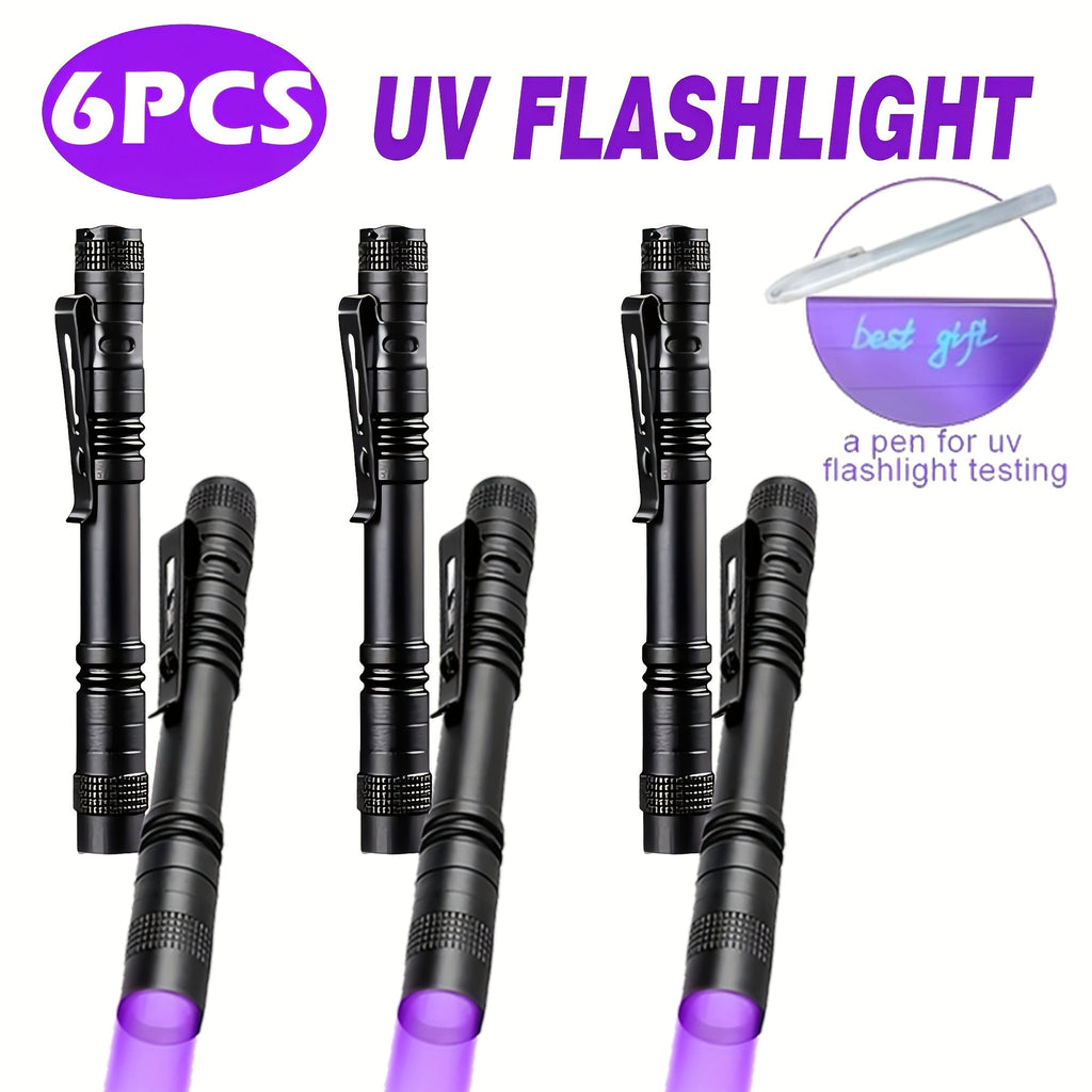 UV Blacklight Flashlight 395nm Portable Ultraviolet Light for Counterfeit Detection, Pet Urine Stain, Scorpion Hunting, and Ringworm Detection, Multi-Pack (4/6/8/12 pcs), AAA Battery Powered
