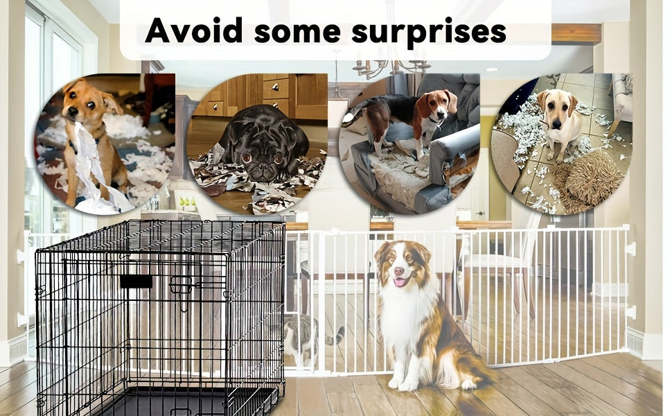 Foldable Metal Wire Dog Crate for Small Dogs & Rabbits – Adjustable Divider Panel, Leak-Proof Plastic Pan, Indoor Outdoor Pet Kennel for Chihuahuas, Toy Breeds, and Small Animals, Multiple Sizes