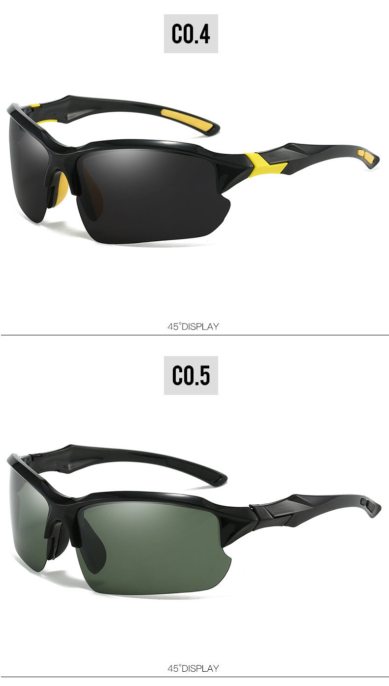 Men's Half-Frame Polarized Sports Sunglasses with UV400 Protection, Lightweight Goggles for Skiing, Driving, Running, Fishing, and Outdoor Activities, 3-Pack or 10-Pack