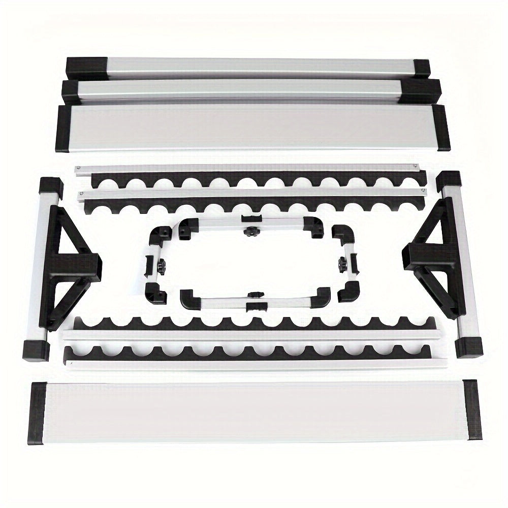 Portable Fishing Rod Holder Rack for 24 Rods, Aluminum Alloy, Rust-Resistant with Cushioned Grips - Lightweight Organizer for Garage, Cabin, Bedroom & Fishing Storage