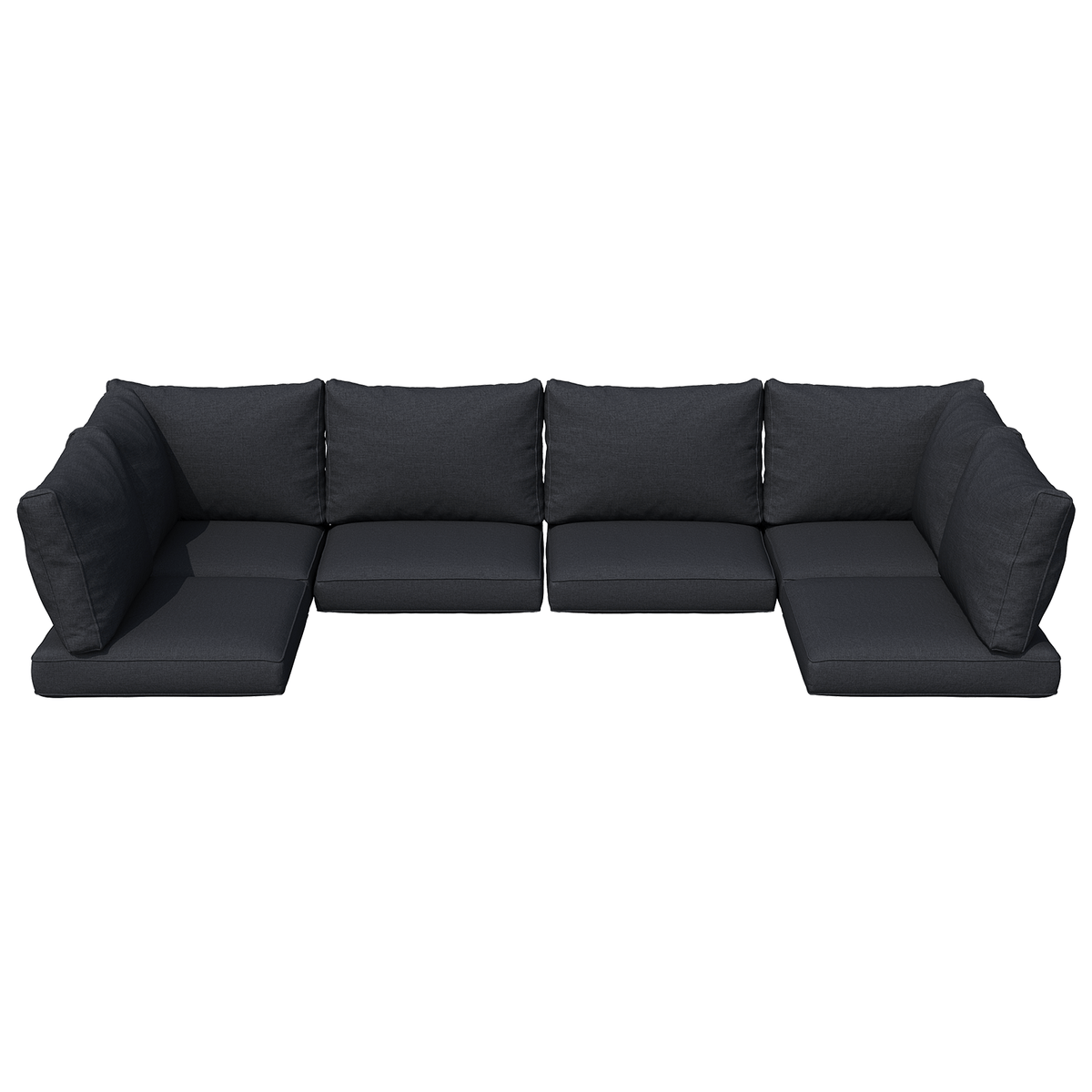 9 or 14 Piece Outdoor Replacement Cushions for L-Shaped Sectional Sofa Deep Seat Water-Repellent High-Resilience Foam Patio Furniture Cushion Set 4 6 Seat Wicker Couch