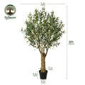 Artificial Olive Tree 5/6/7/8ft with Black Planter, Faux Olive Plant with Silk Leaves & Realistic Trunk, UV-Resistant Indoor Outdoor Home Office Living Room Bedroom Decor, No Maintenance