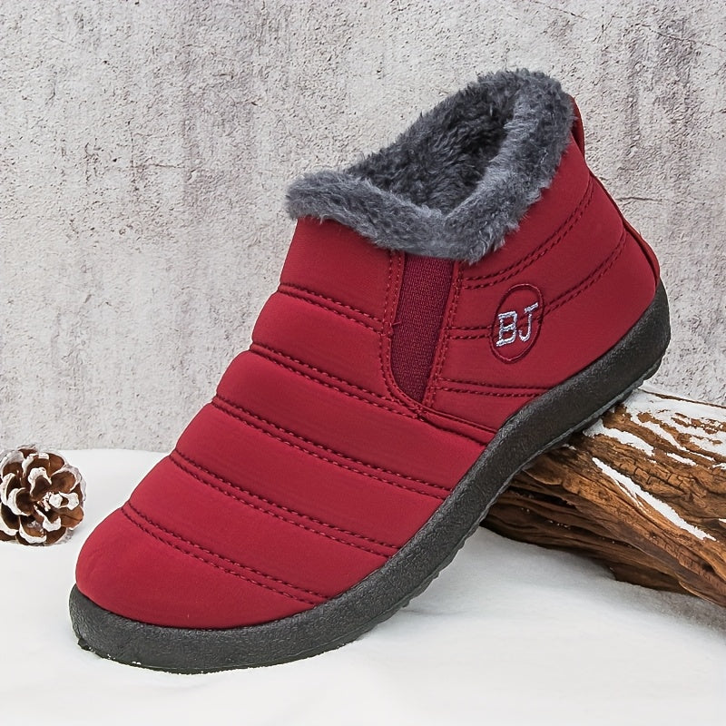 Women's Winter Ankle Snow Boots - Warm, Waterproof & Stylish - US 5.5–12 - Fern Green, Orange, Fluorescent Green, Brown, Red, Black, Blue & Grey