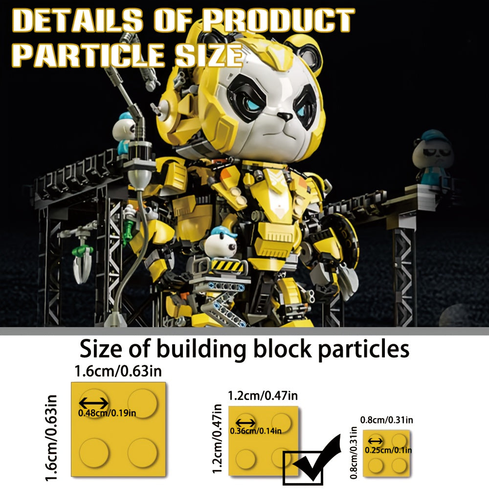 2198pcs Mecha Panda Building Blocks Set - Cool Transforming Robot Puzzle Toy for Kids & Adults, Creative STEM Brick Kit, Perfect Christmas Birthday Gift, Living Room Display Model