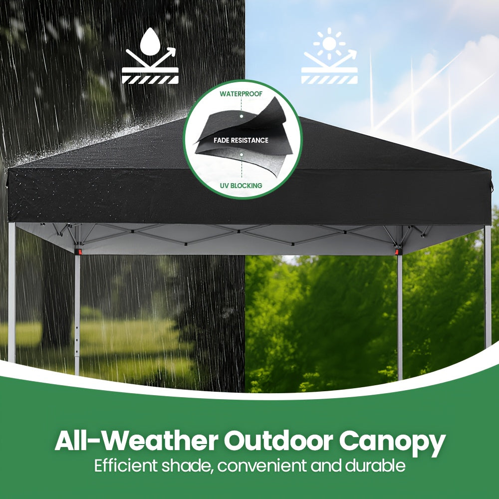 10x10 Pop Up Canopy Tent, UPF 50+ Heavy-Duty Steel Frame, 3 Height Settings, Waterproof Instant Canopy with Carry Bag for Backyard, Patio, Beach, Camping, Party, Market - Space Gray, Black, Blue, Red, Dark Gray, Forest Green