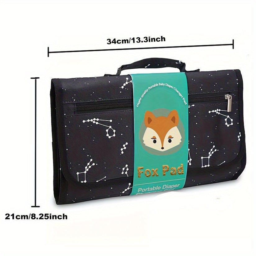 Portable Foldable Diaper Changing Pad with Tissue Storage Bag, Detachable Travel Changing Mat with Extra Storage, Soft Multifunctional Baby Changing Mat for Home & On the Go, Black & Blue