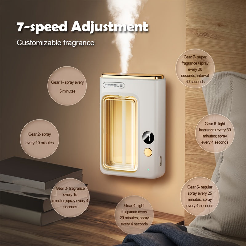 Aroma Diffuser with Essential Oils Set, Large Capacity, 7-Level Mist, USB Powered, Auto Shut-Off, Bedroom Humidifier, Home Aromatherapy Diffuser with Encounter, Shangri-La, Gardenia, Hilton, and Ocean Scents