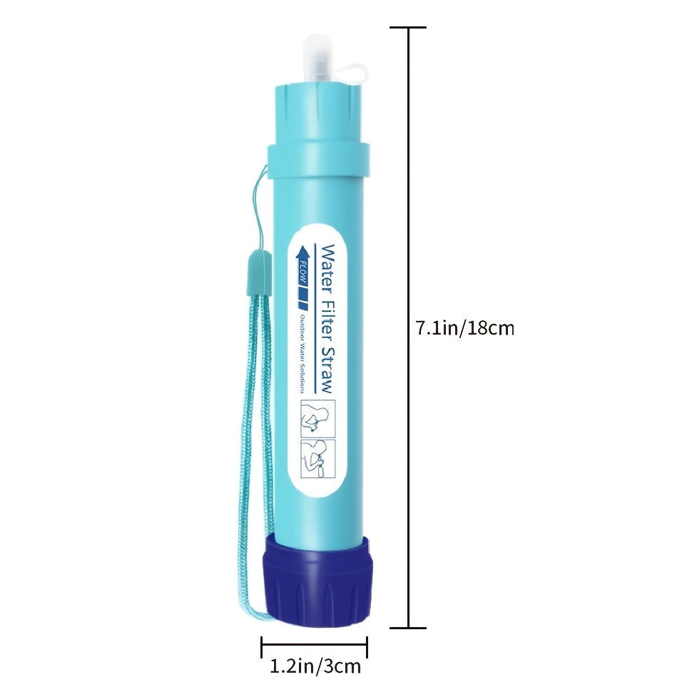 Personal Water Filter Straw 0.1 Micron 4-Stage Filtration Mini Water Purifier, Lightweight Portable Survival Gear for Hiking, Camping, Travel, and Emergency Preparedness, 1 or 2 Pack Options