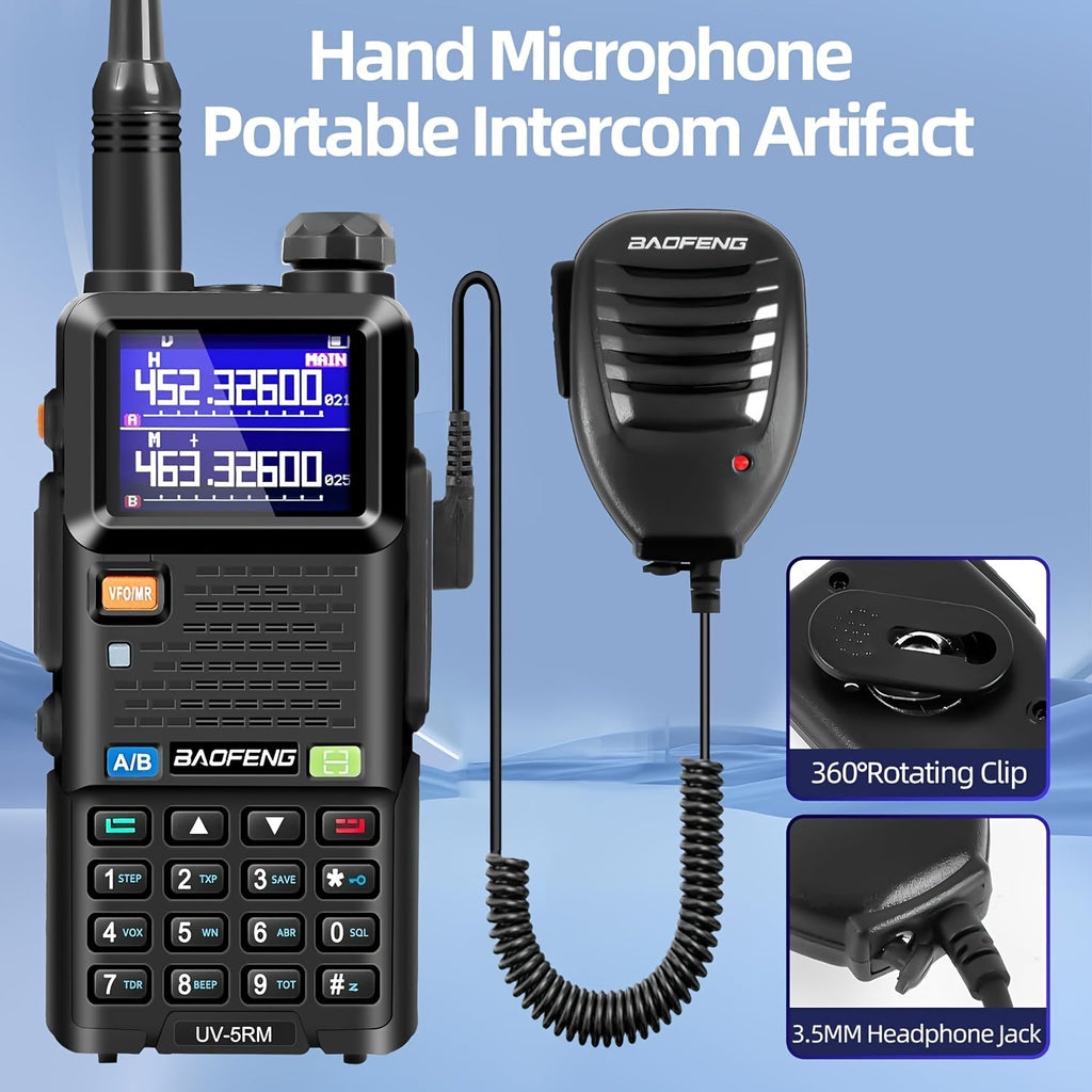 BAOFENG GM-5RH 10W Long Range GMRS Radio 2-Pack - Handheld Two-Way Radio with NOAA Weather, USB-C Charging, 999 Channels, 2500mAh Battery, 771 & 805S Antenna for Hunting, Camping, and Climbing