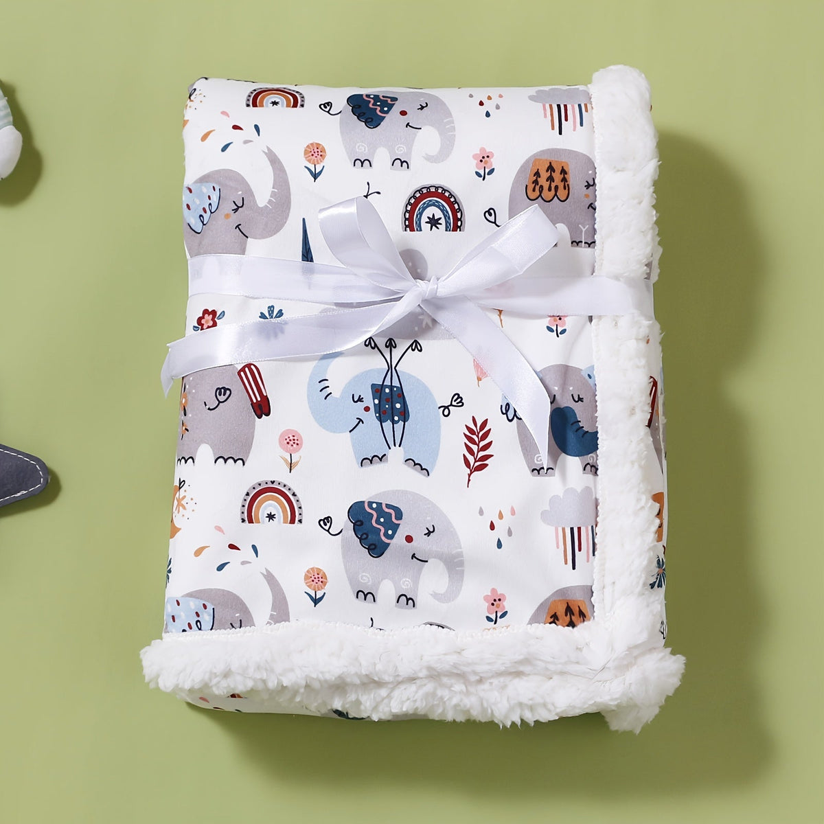 Double-Layer Baby & Kids Blanket with Cute Animal Prints, Soft Thick Polyester Throw for Infants & Toddlers, Machine Washable Spring Autumn Blanket for Boys & Girls, Baby Shower Gift