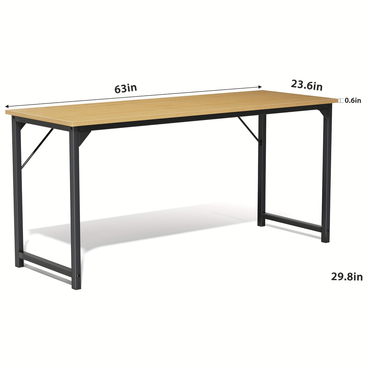 Computer Office Desk with Storage Bag & Headphone Hook 47 / 55 / 63 In Writing Gaming & Study Table for Small Spaces Home & Bedroom – Black White & Rust